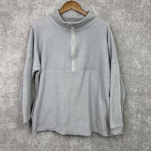 Soft Serve Womens 1/4 Zip Pullover‎ Sweater Size Medium Sweatshirt Cloud Cotton